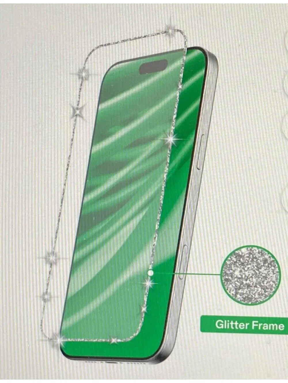 Onn Glitter Frame Glass Screen Protector for 17 Pro
